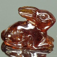 KG-024 Hand Carved genuine Natural Spessartite Garnet in Rabbit Shape Statue